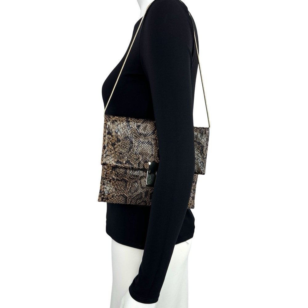 Banana Republic Python Print Shoulder/Clutch Bag … - image 2